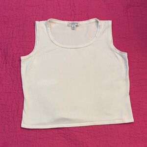 St. John Cream Sleeveless cropped  Top, S